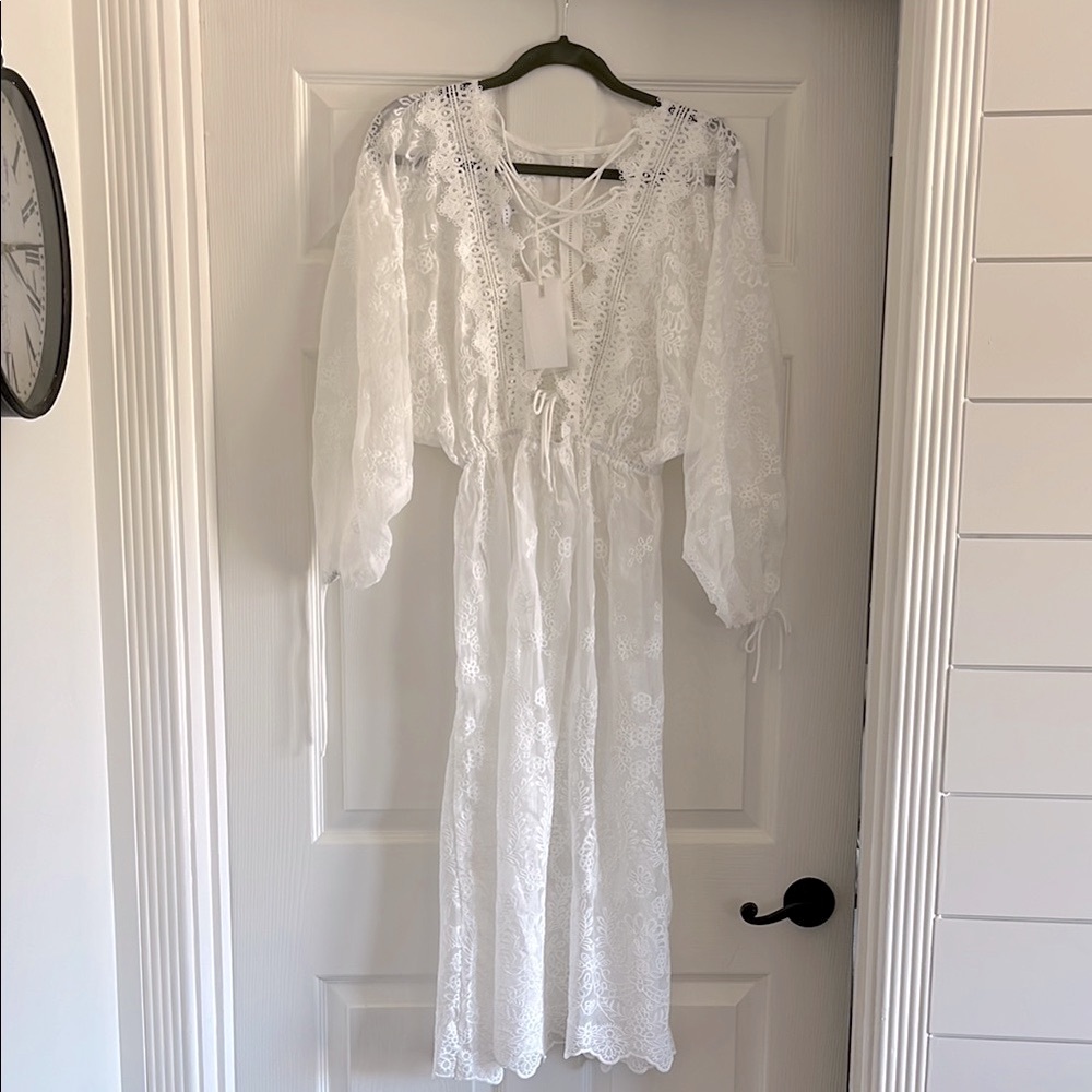 Endless Rose NWT White Lace Midi Dress